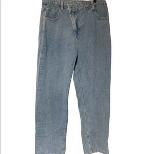 Offset Button Vintage Fit Denim y2k